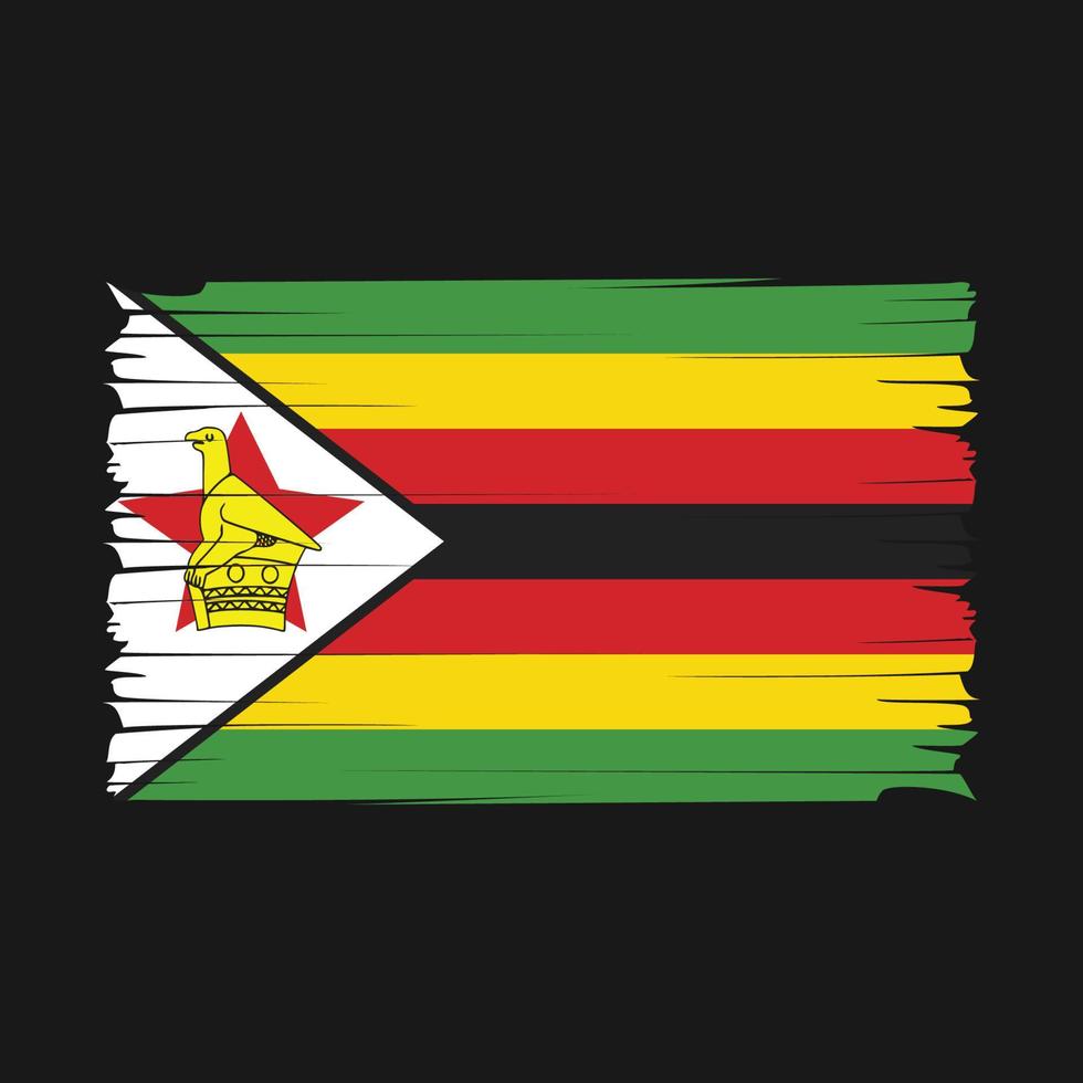 Zimbabwe Flag Brush Vector