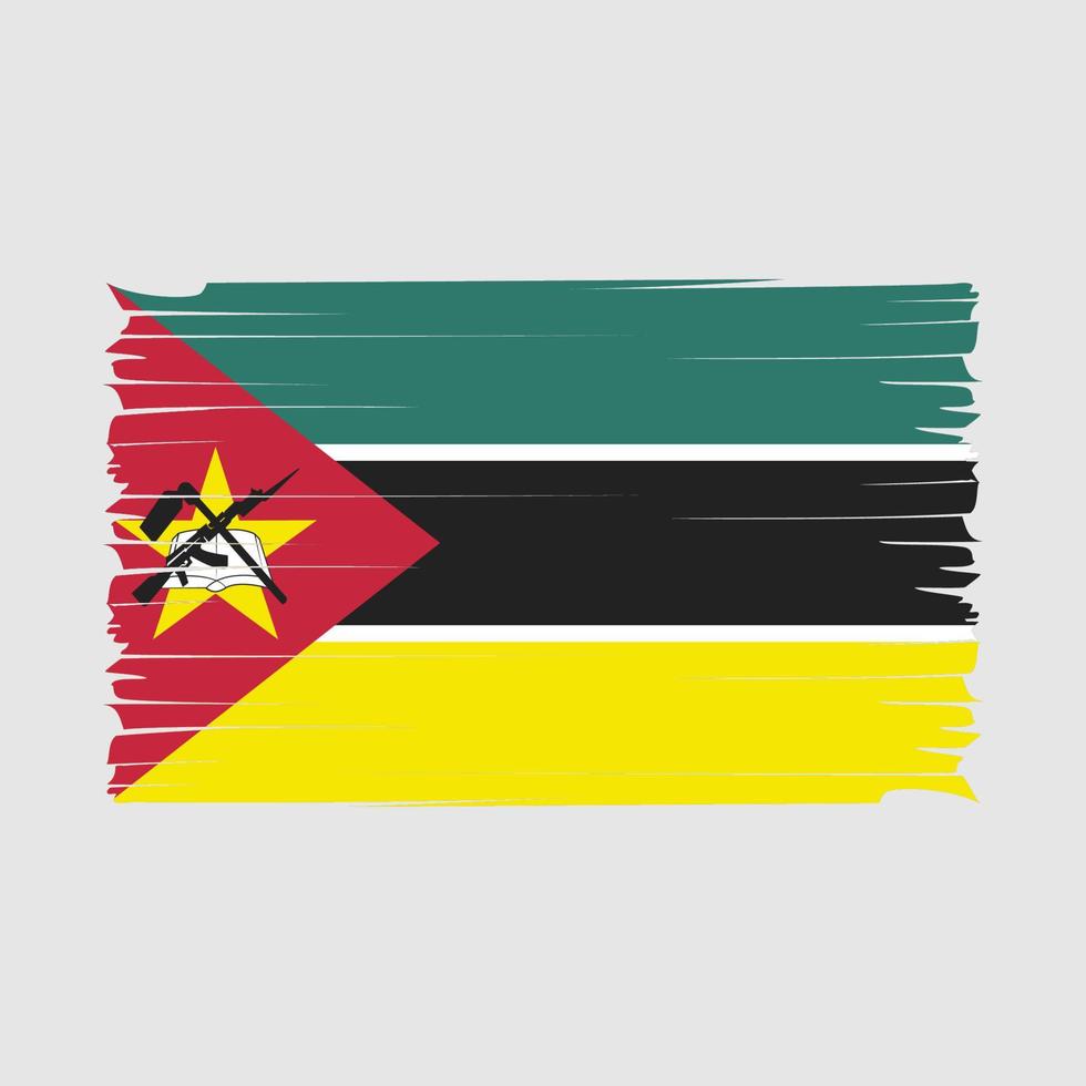 vector de pincel de bandera de mozambique