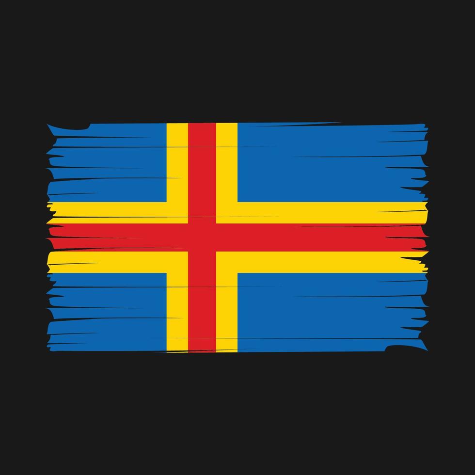 vector de pincel de bandera de las islas aland