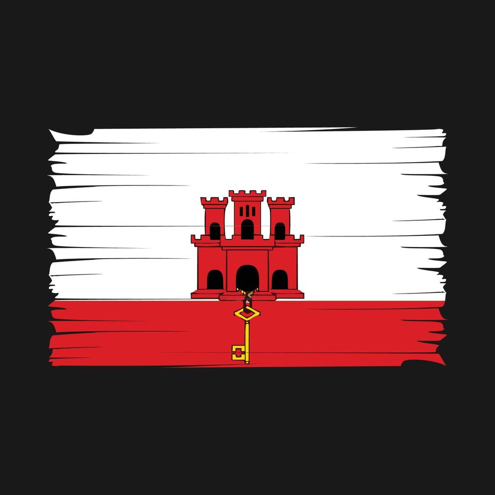 Gibraltar Flag Brush Vector