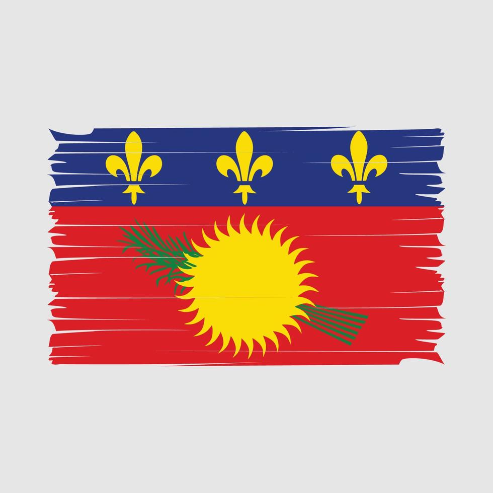 Guadeloupe Flag Brush Vector