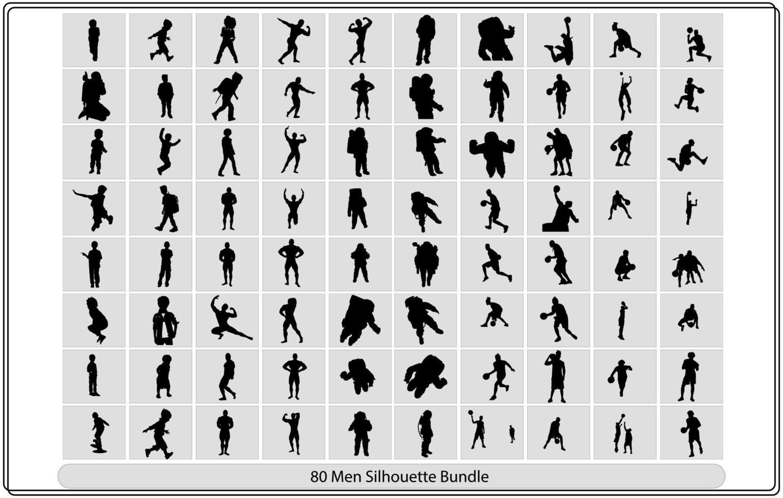 Vector illustration silhouettes of boy