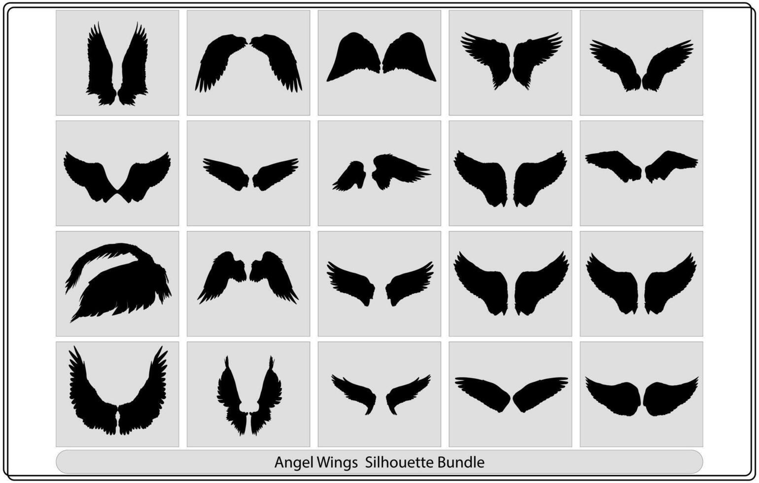 black wing isolated on white background silhouette vector