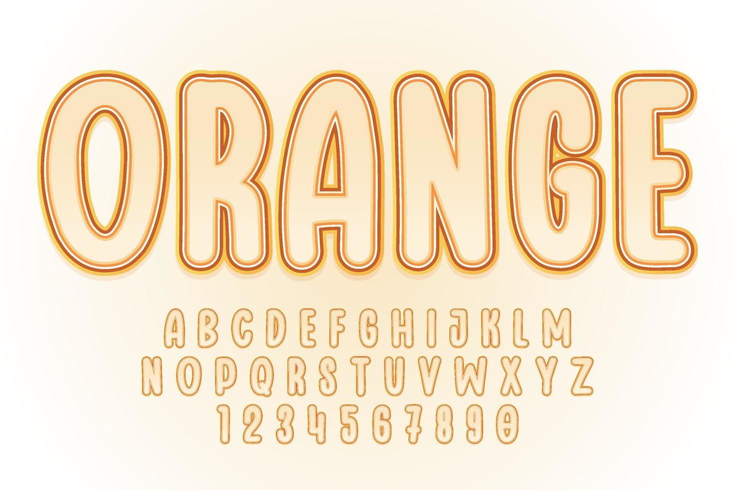 decorativo naranja texto efecto vector diseño