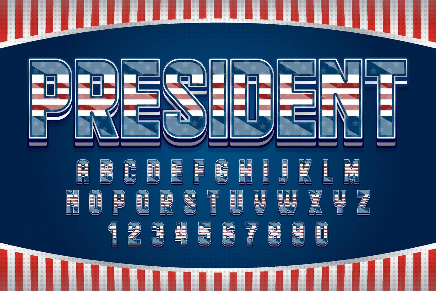 decorative president's day text effect vector