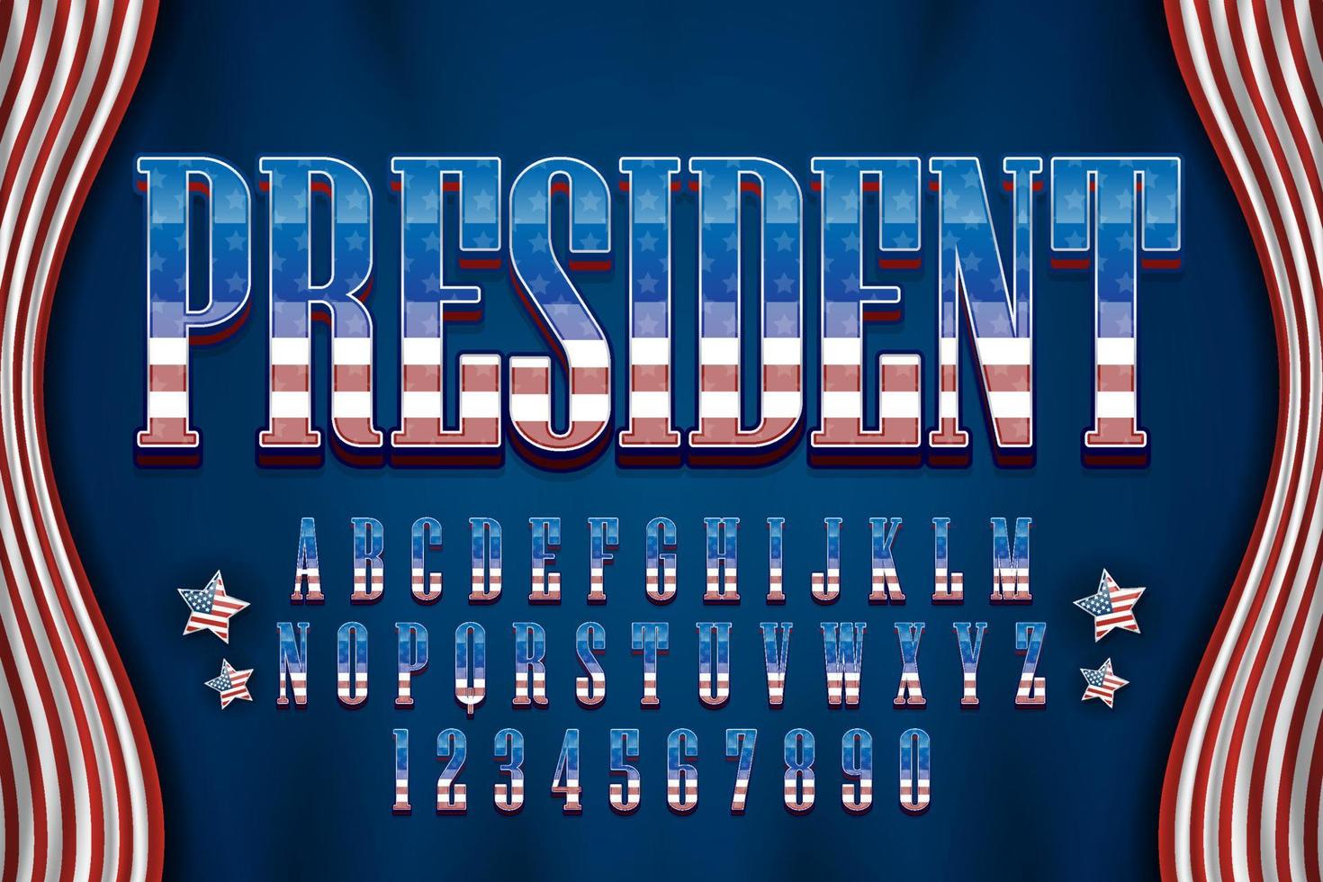 decorative president's day text effect vector