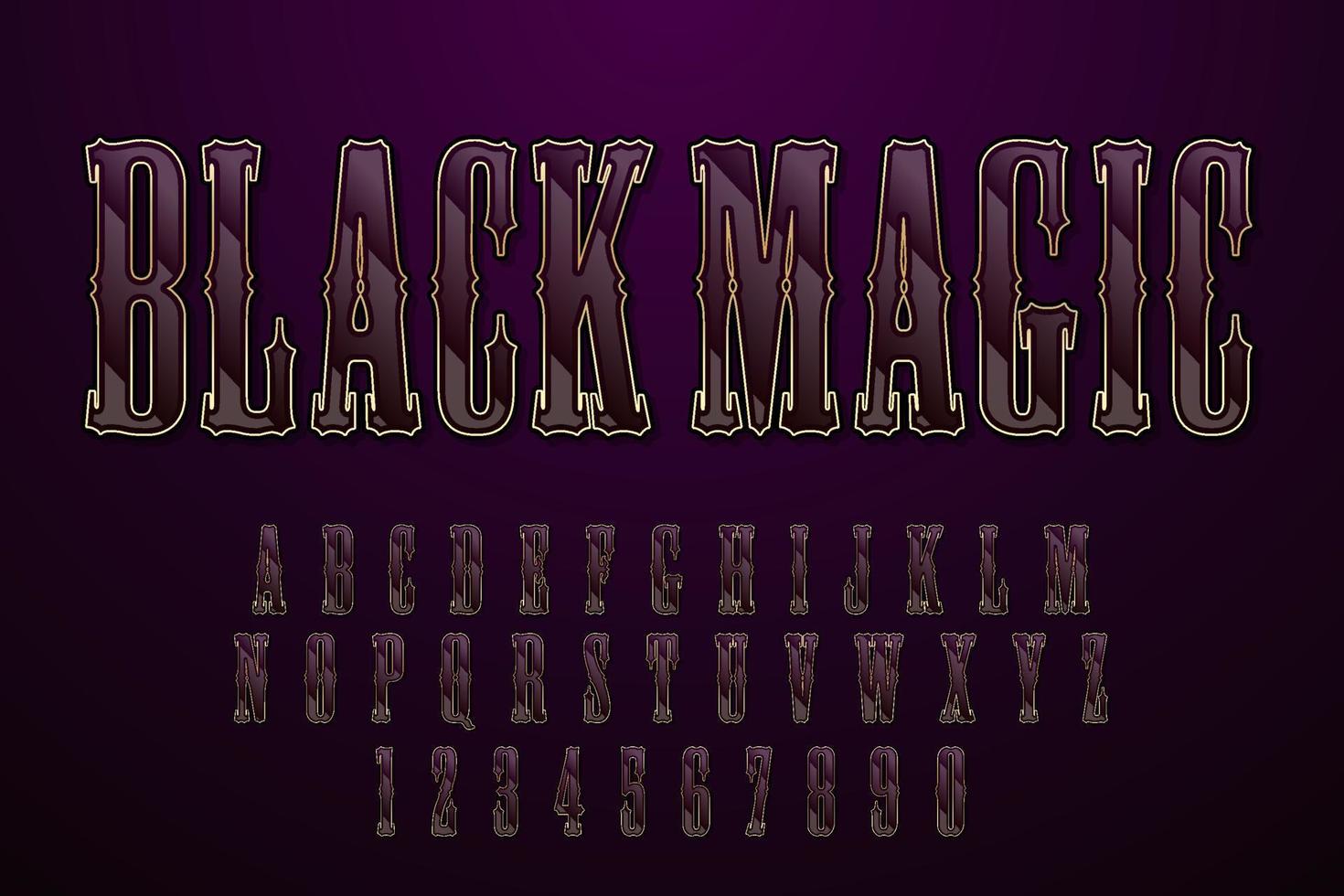 decorative black magic text effect vector design