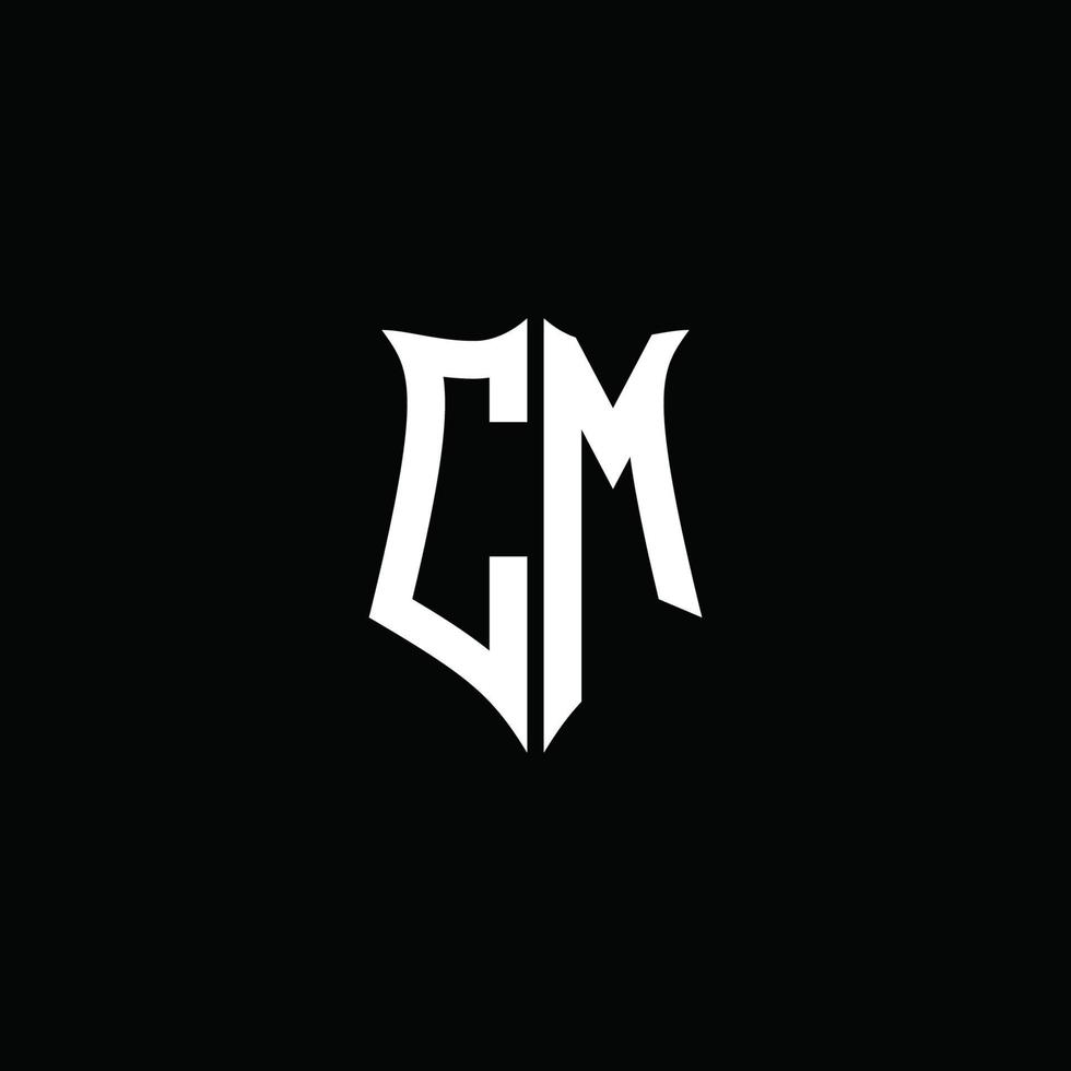 cm monograma letra logo cinta con proteger estilo aislado en negro antecedentes vector