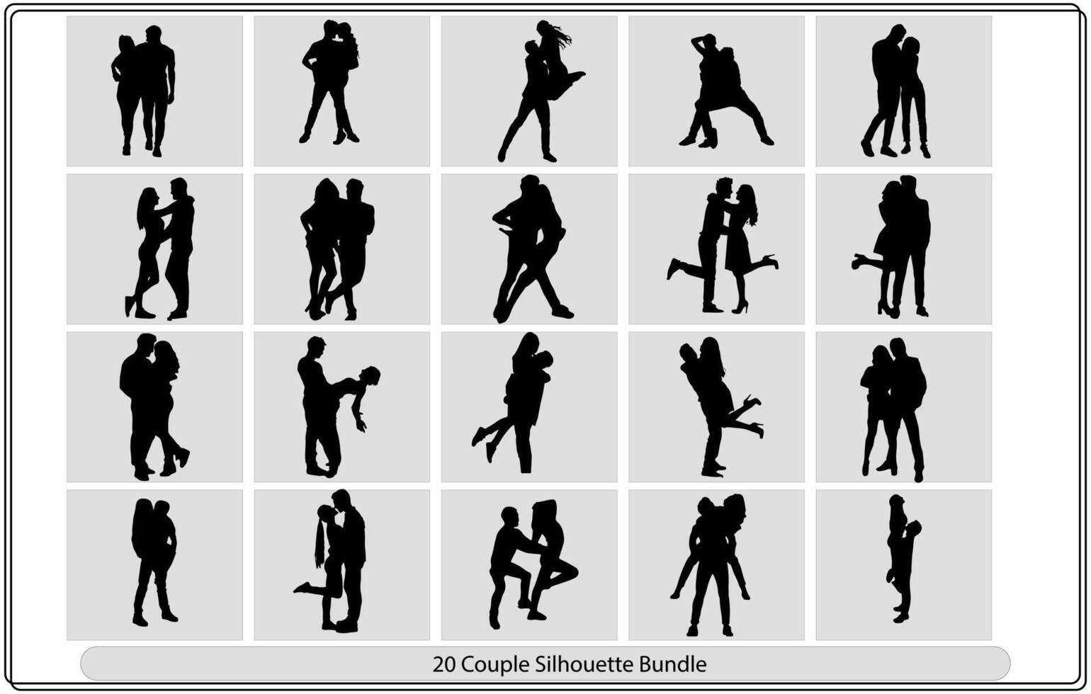 silhouette of two lovers. Isolated on white background vector