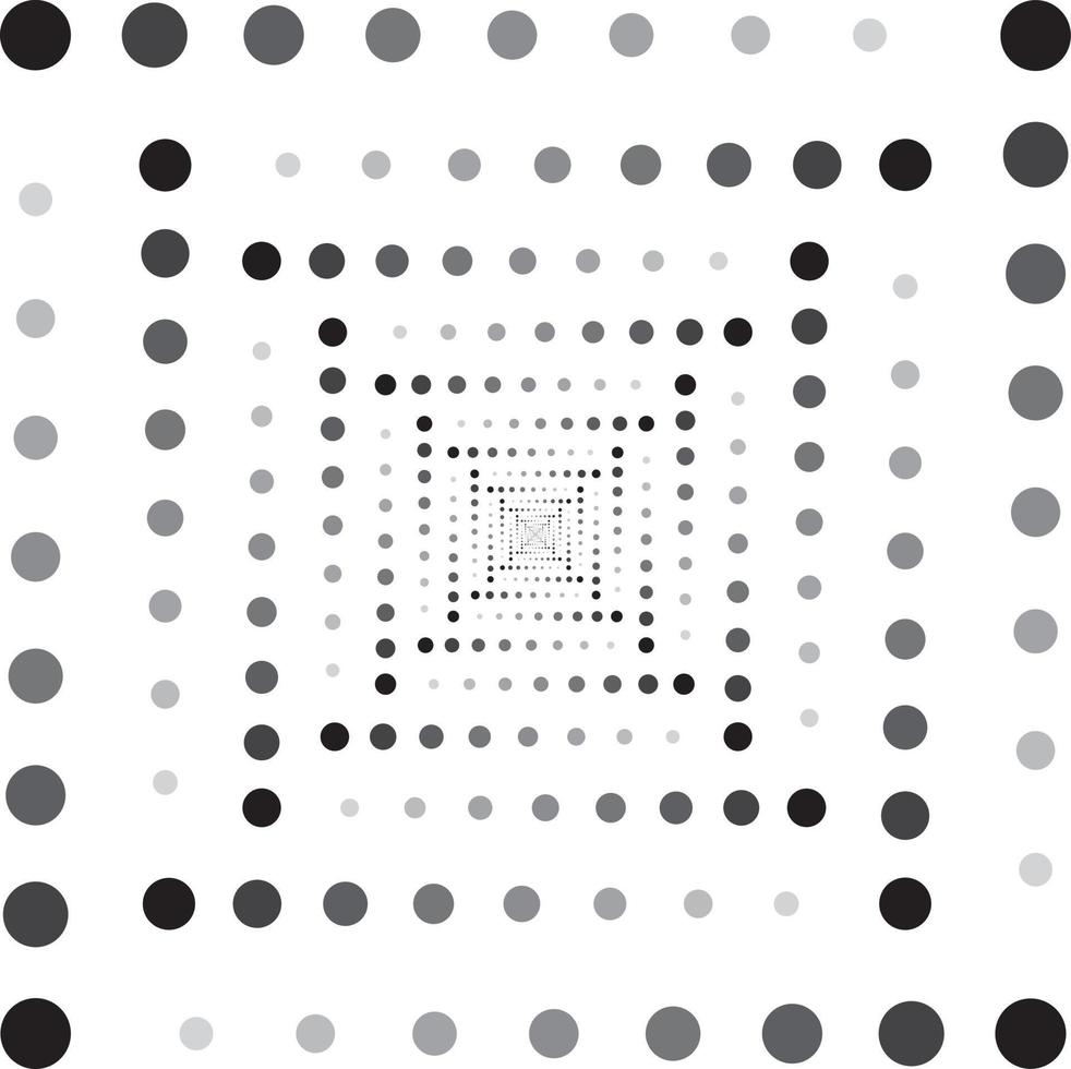 Square box design in Halftone, Round Dotted Pattern Vector Illustration