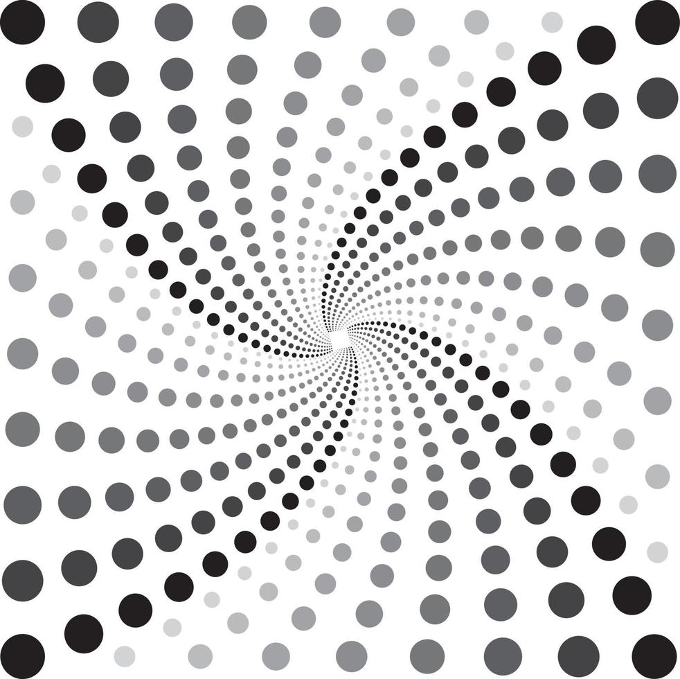 Square box design in Halftone, Round Dotted Pattern Vector Illustration