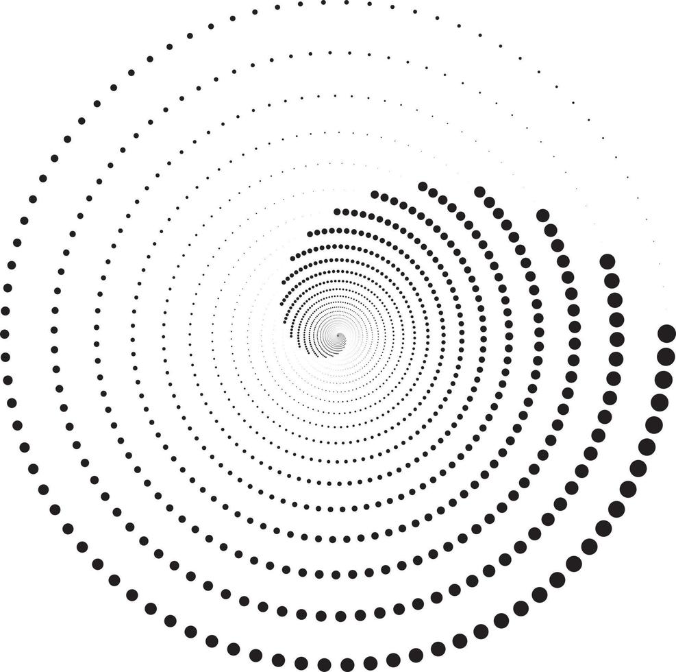 Circle Design in Halftone, Round Dotted Pattern Vector Illustration