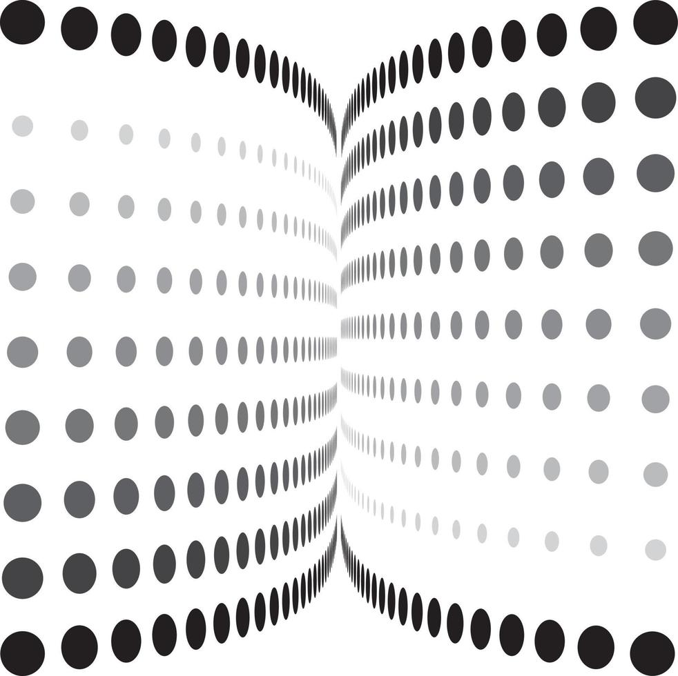 Sideways square design in Halftone, Round Dotted Pattern Vector Illustration