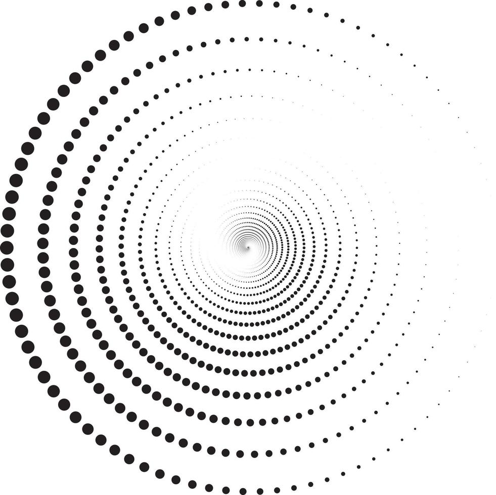 Circle Design in Halftone, Round Dotted Pattern Vector Illustration