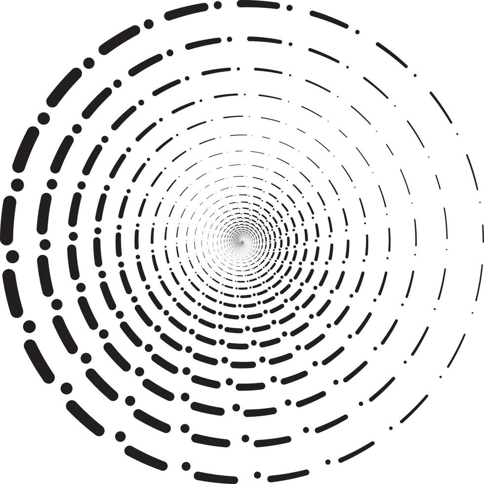 Circle Design in Halftone, Round Dotted Pattern Vector Illustration