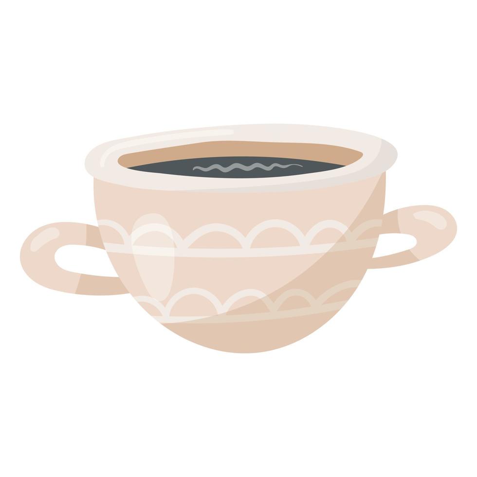 vector ilustración de un porcelana té o café taza con manejas aislado en blanco.