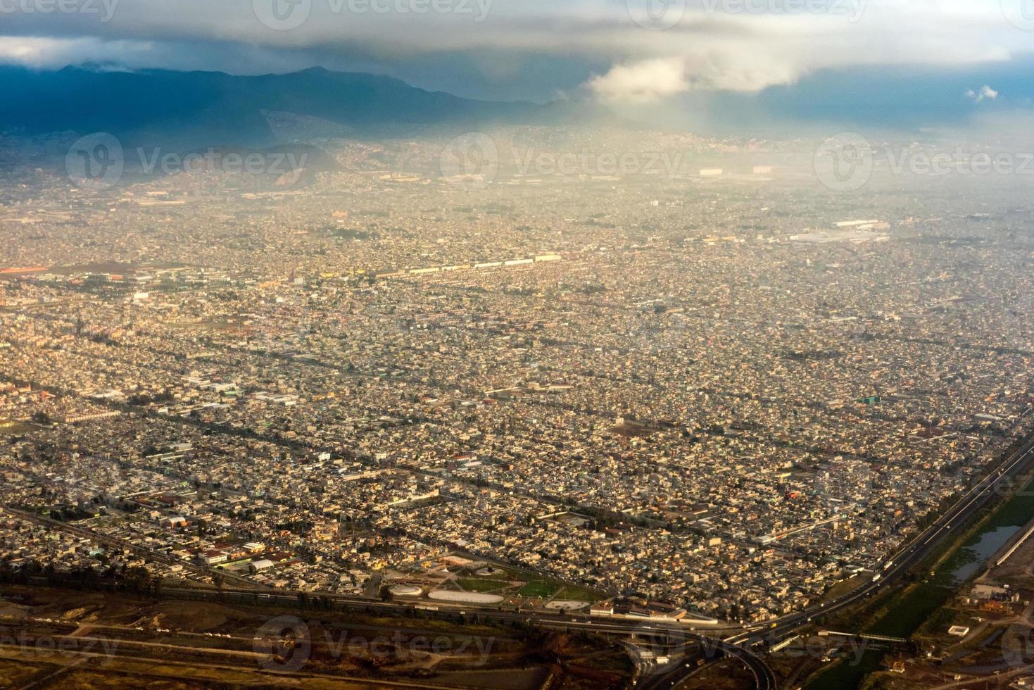 mexico city aerial view cityscape panorama photo