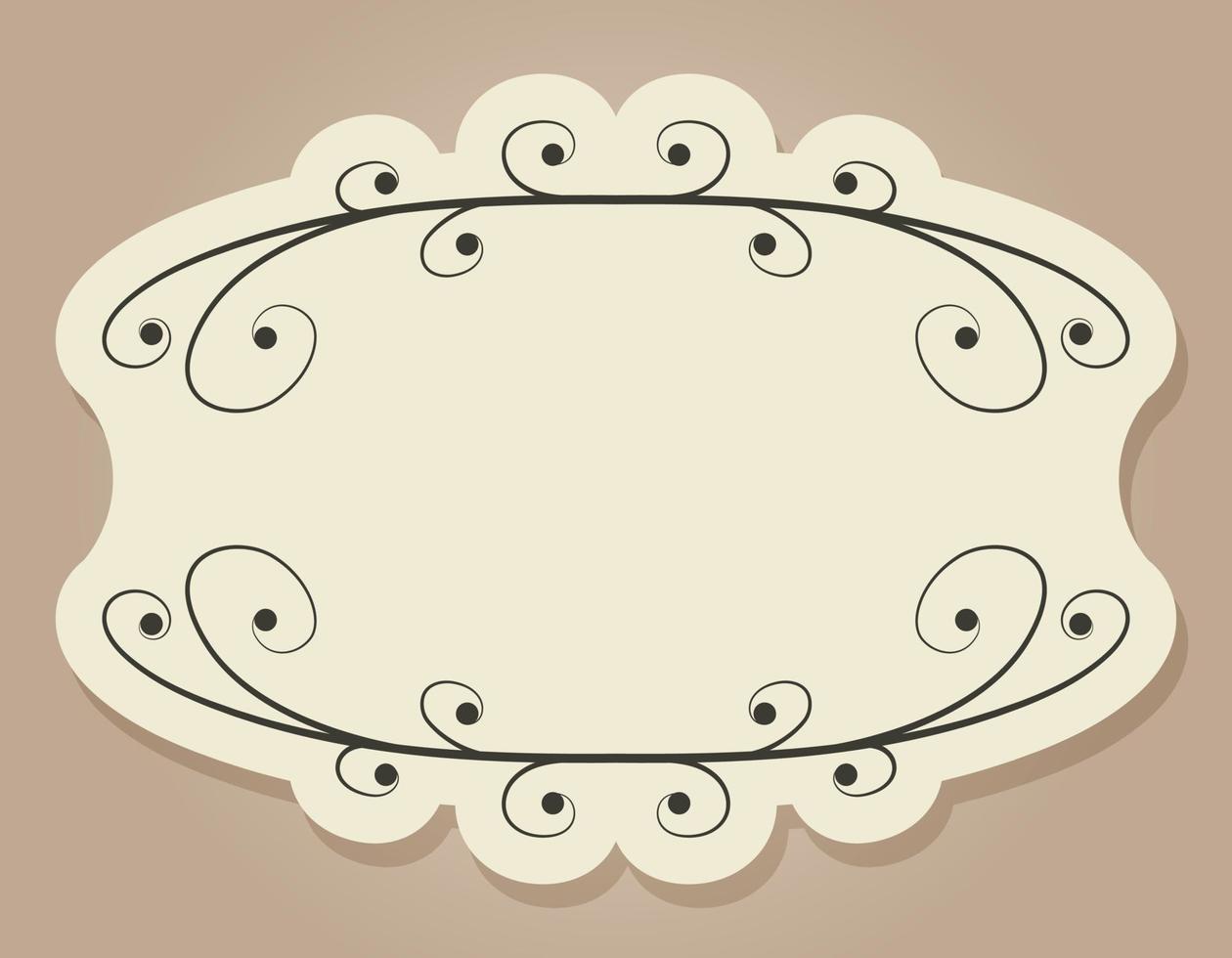 Vintage old frame or label with elegant swirls ornament. Vector isolated banner or template.