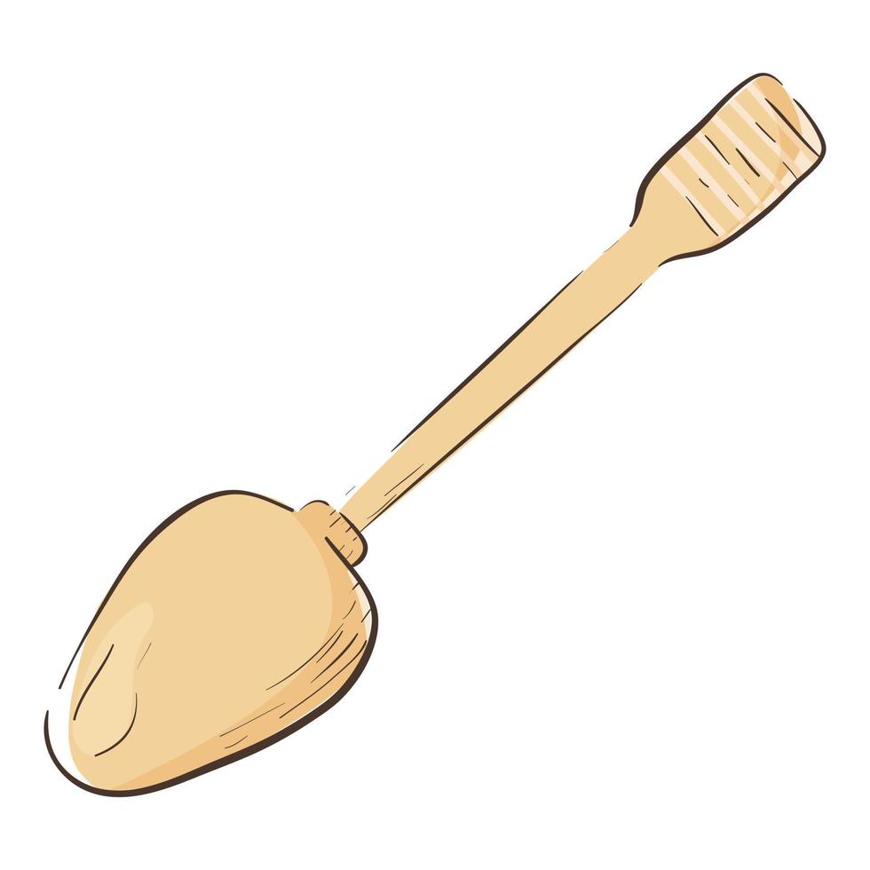 Vector isolated illustration of Vintage golden Teaspoon or table spoon.