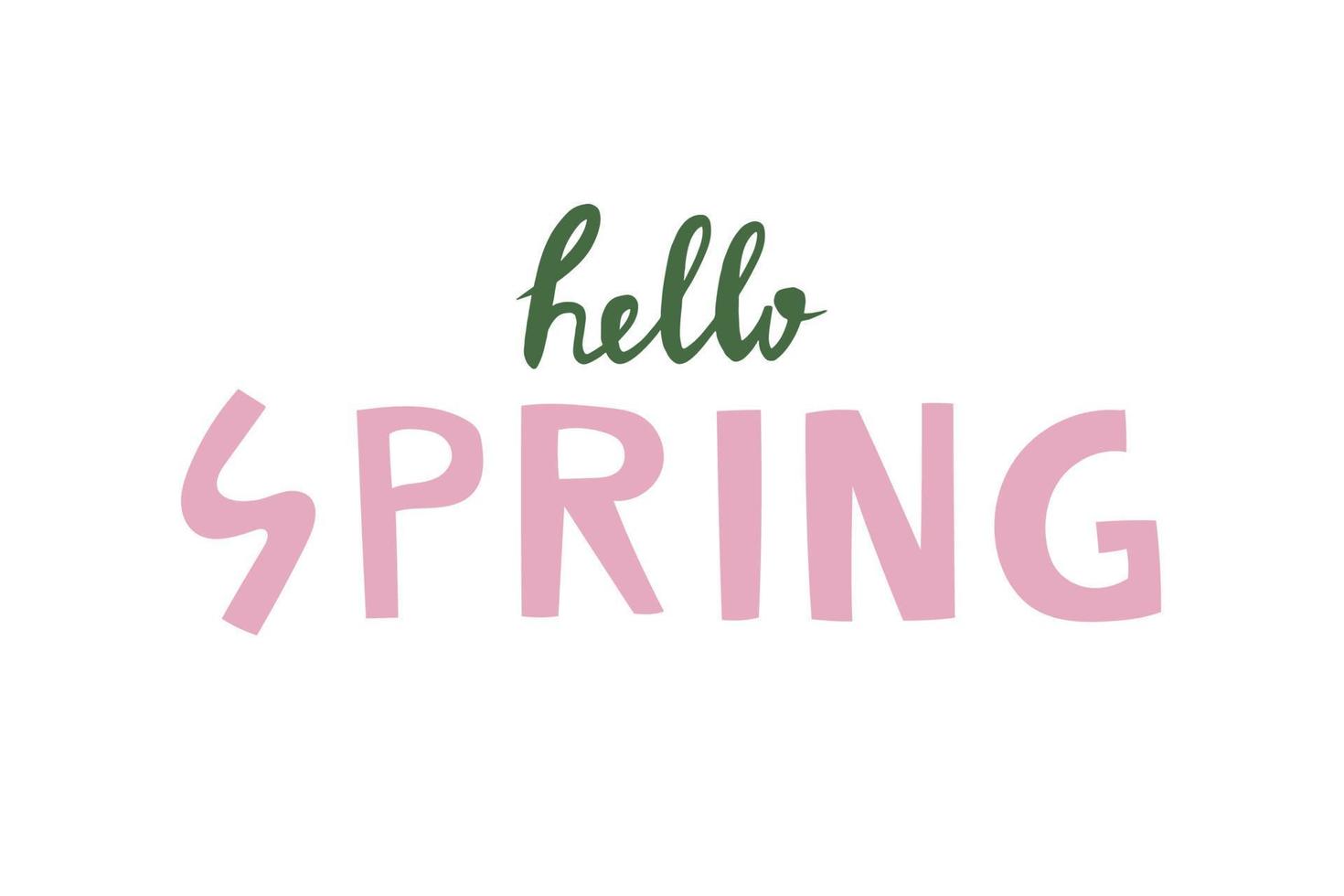 Hello spring cute celebration lettering. Spring lettering concept. vector
