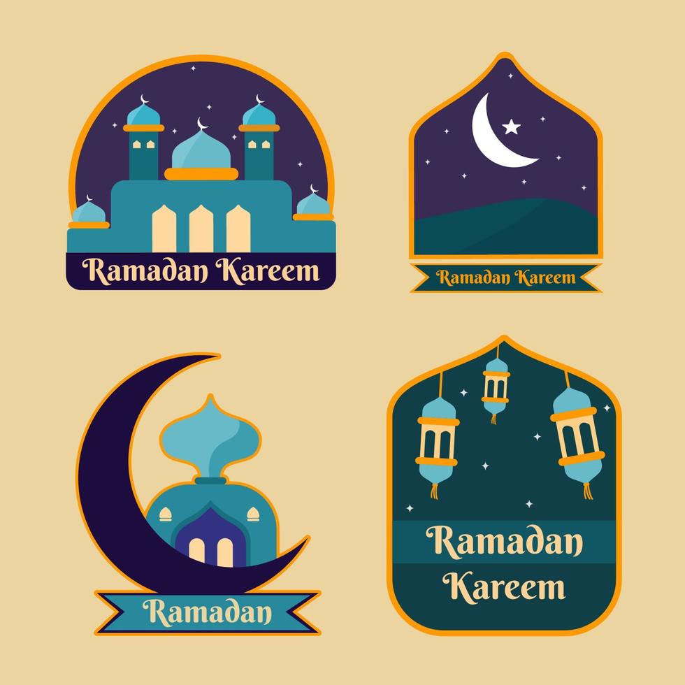 Sticker pack ramadan vector