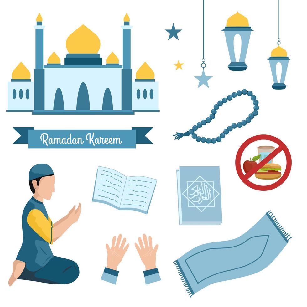 Set of Ramadan Element for Design Decoration vector