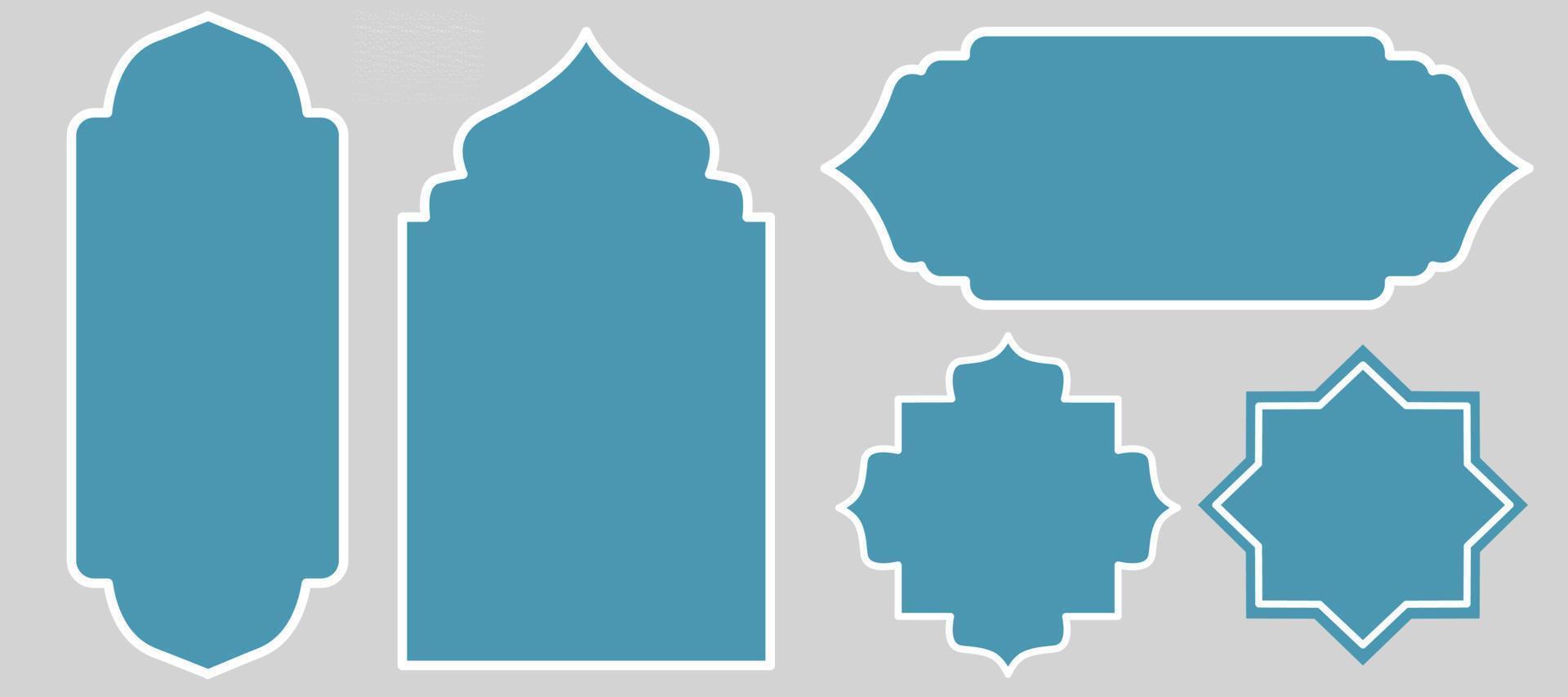 Set of Islamic Shapes for Frame Background vector
