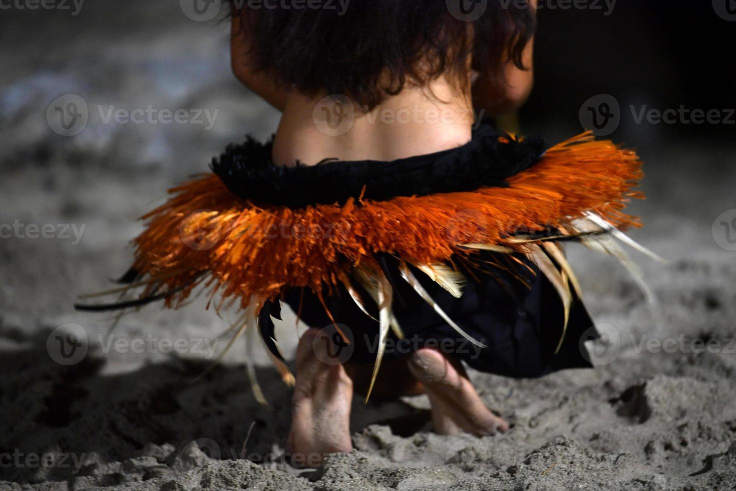 Polynesian dancer hula move effect photo