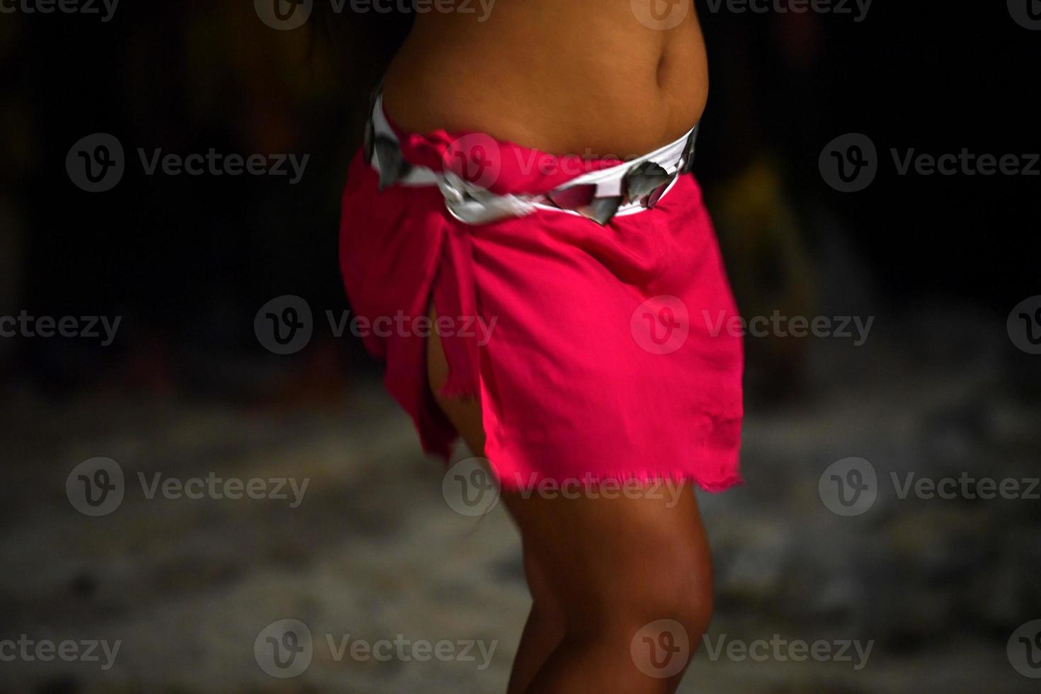 Polynesian dancer hula move effect photo
