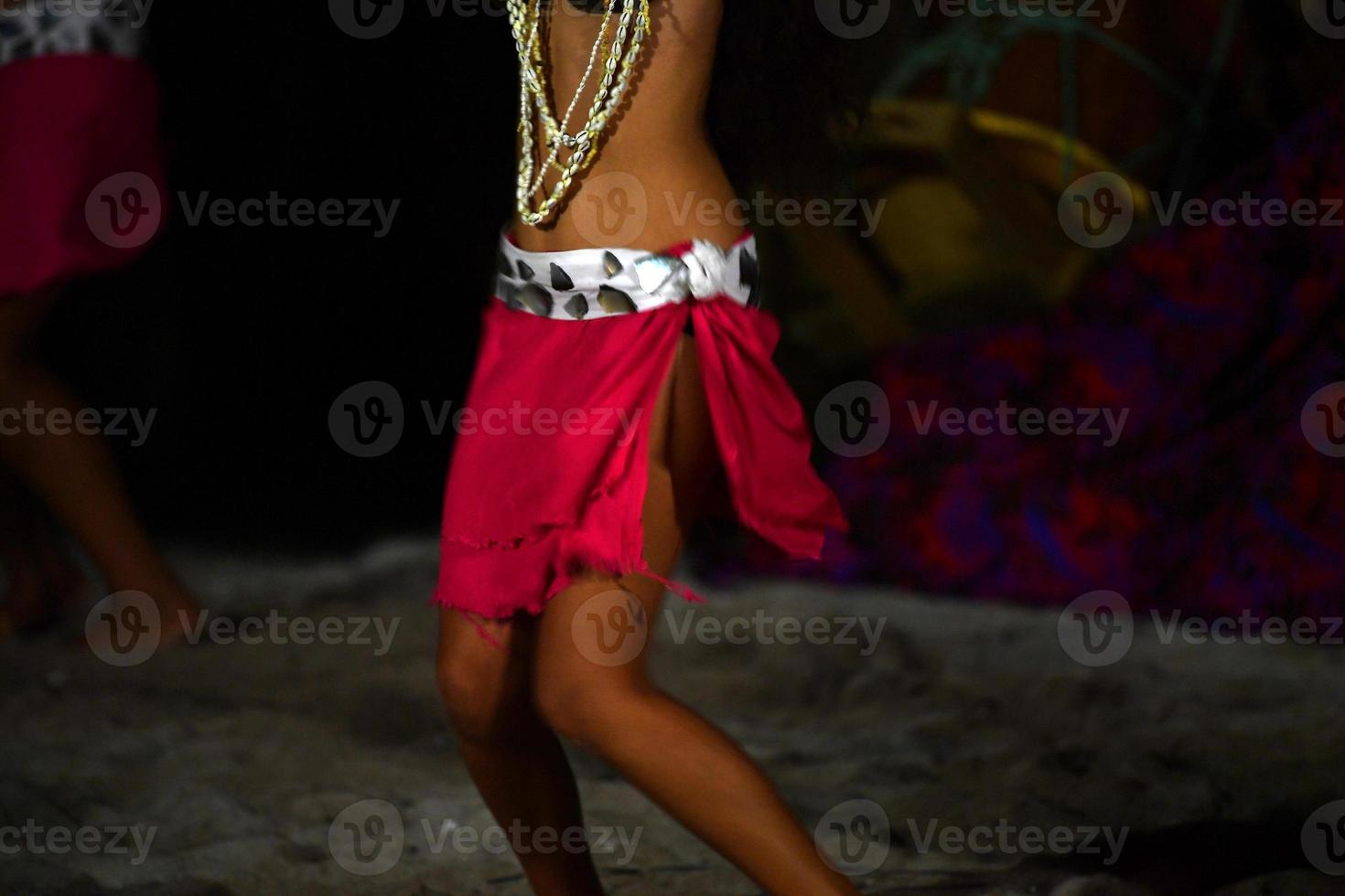 Polynesian dancer hula move effect photo