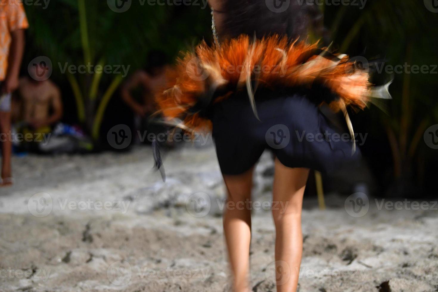 Polynesian dancer hula move effect photo