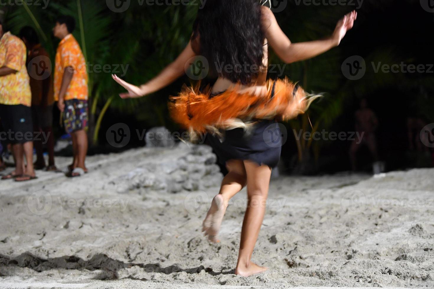 Polynesian dancer hula move effect photo