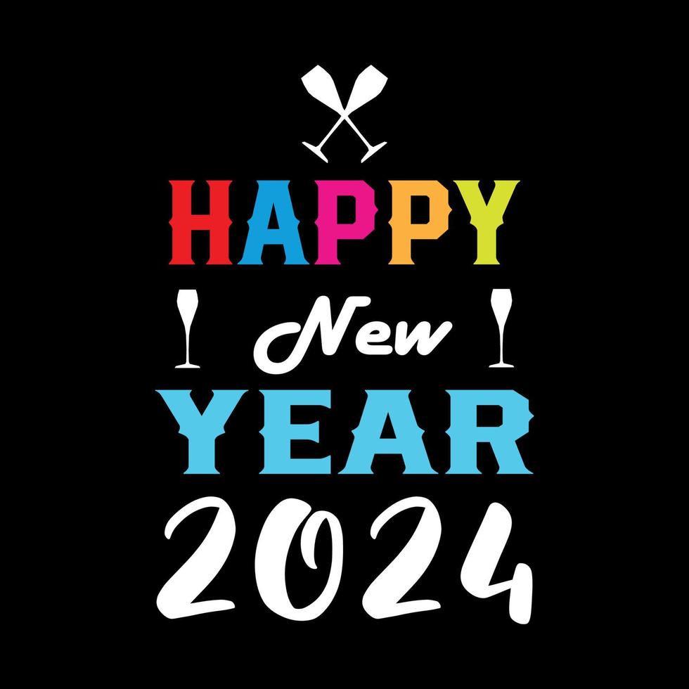 HAPPY NEW YEAR 2024 T SHIRT. New year celebration tshirt design for