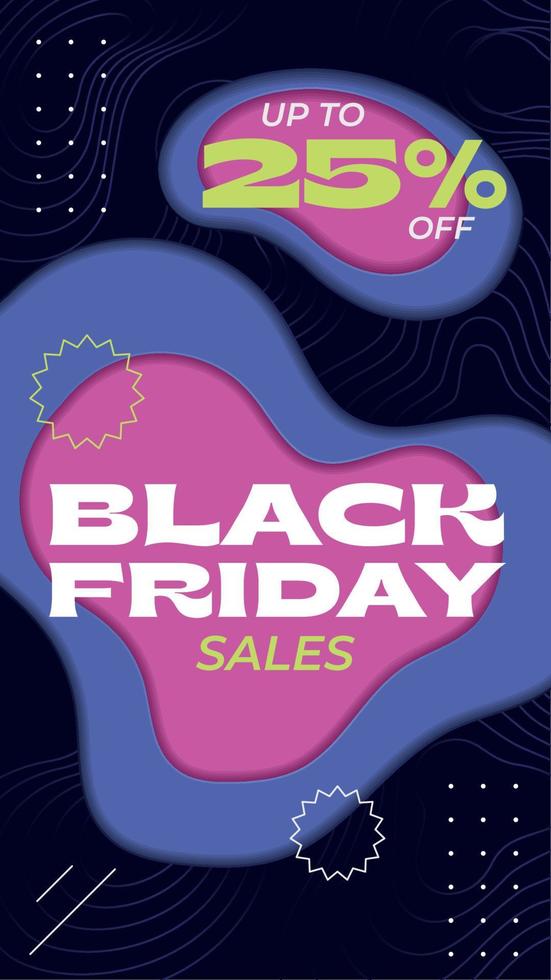Vertical colored black friday sale poster Vector