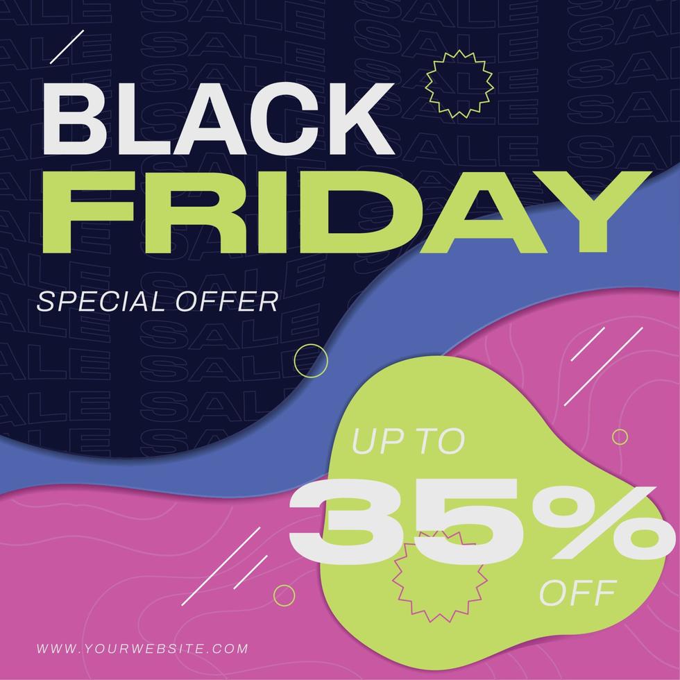Colored black friday poster with special offers Vector