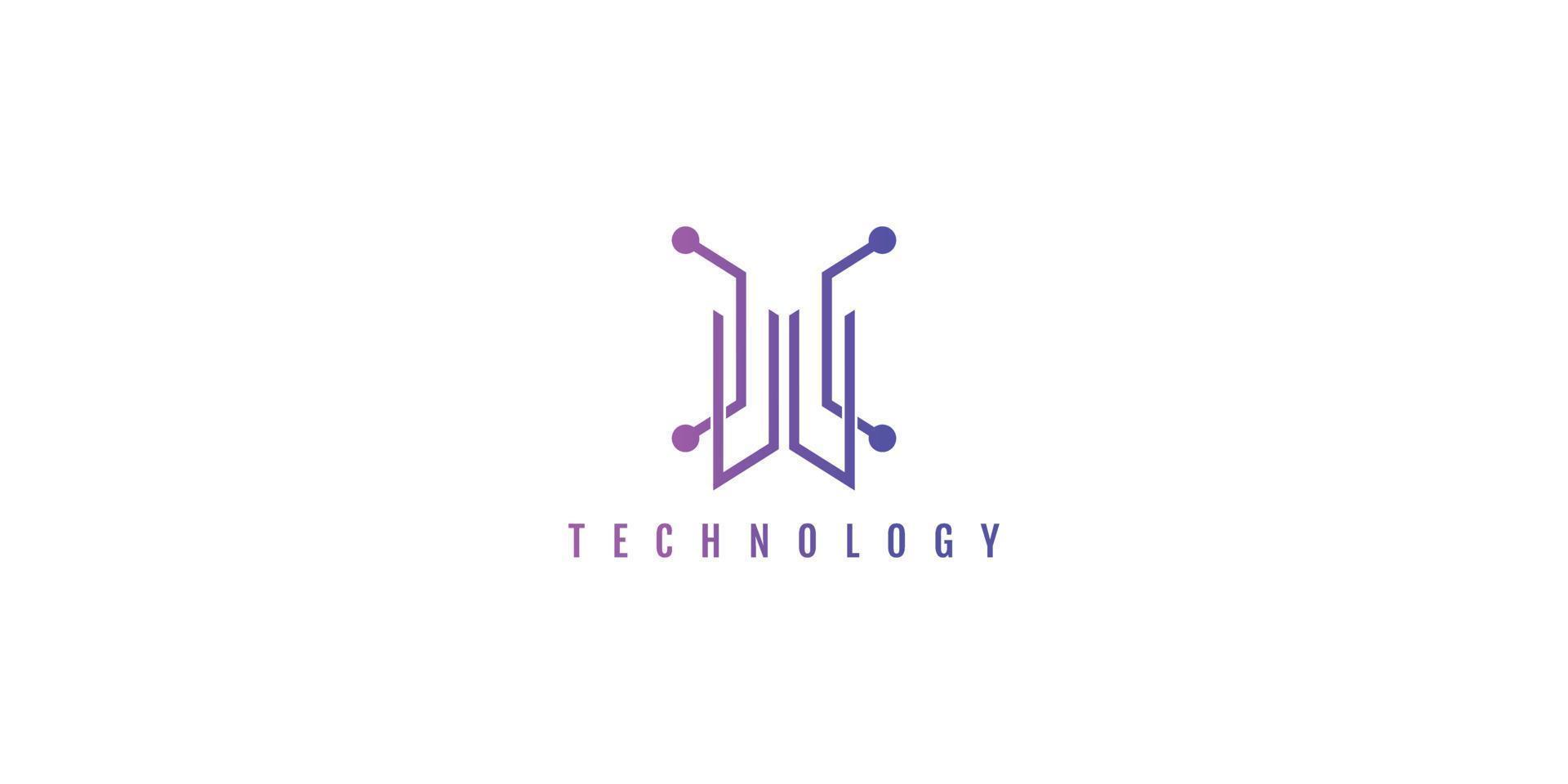 Tech logo with creative design premium vector