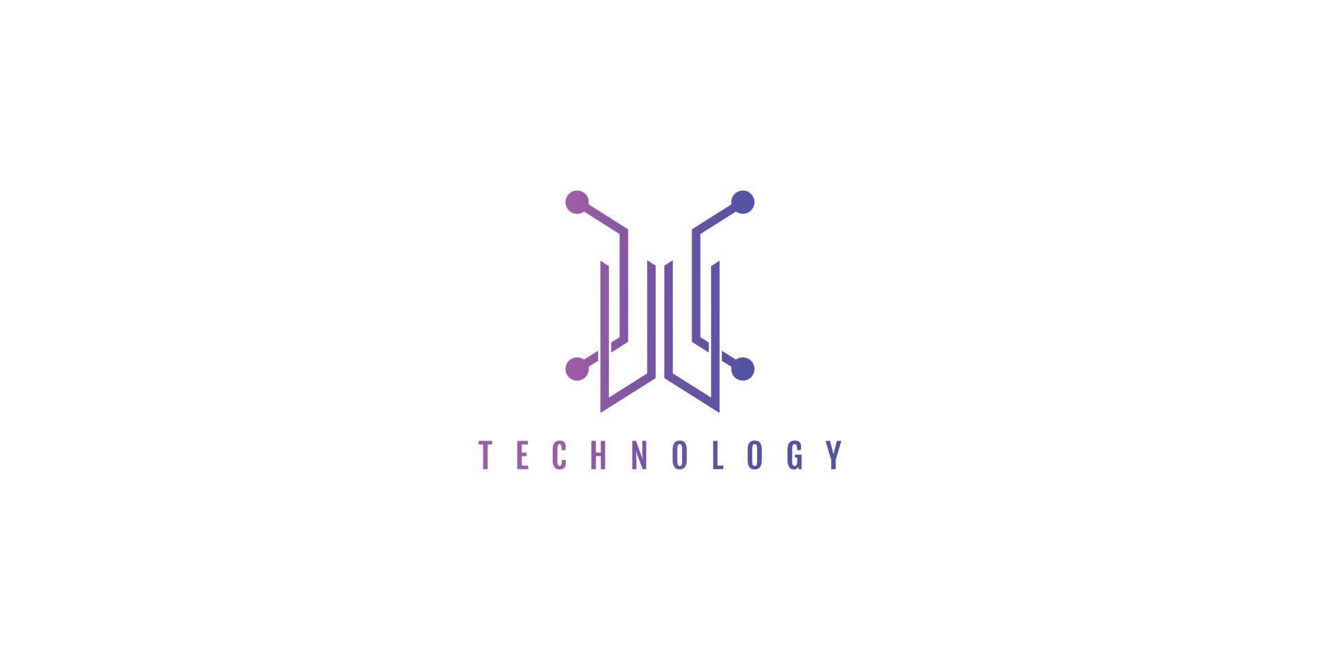 tecnología logo con creativo diseño prima vector