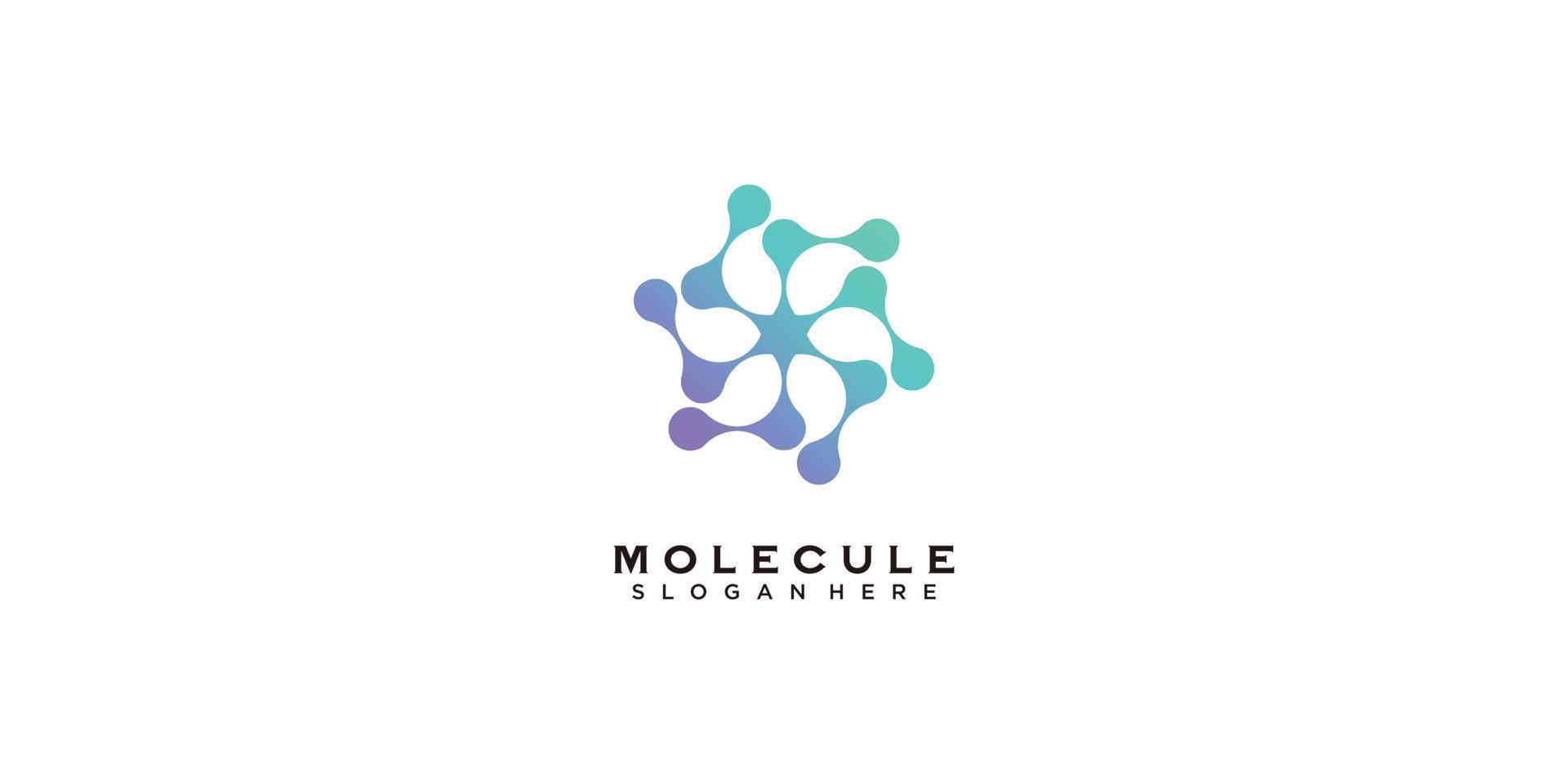 molécula logo con creativo diseño concepto prima vector