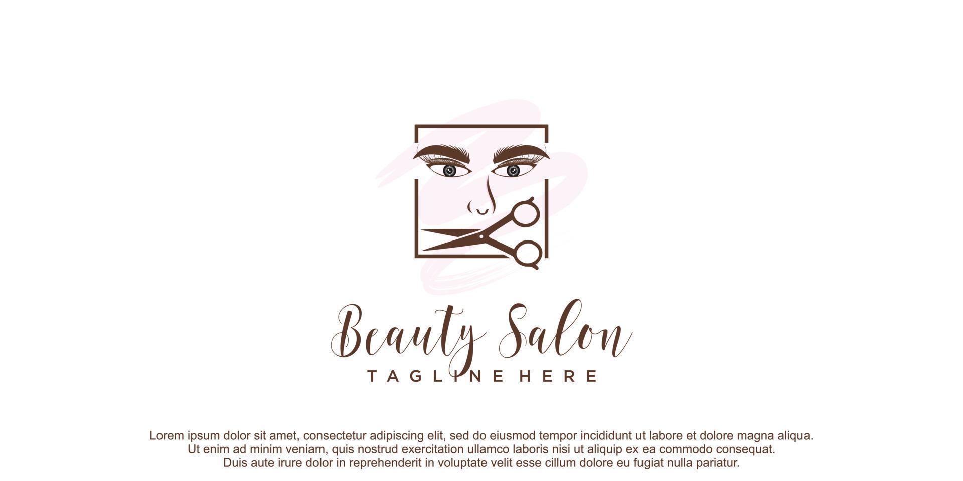 belleza salón logo con creativo concepto y único elemento diseño icono prima vector