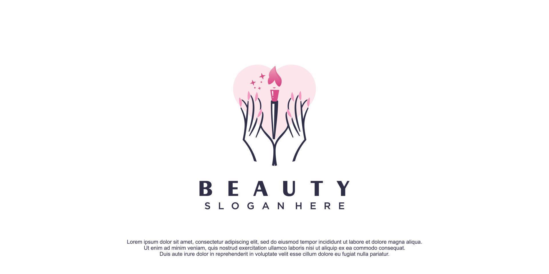 Beauty make up logo with creative and unique style concept design icon premium vector