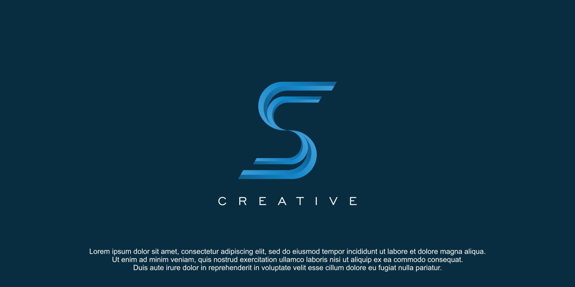 Letter S logo with creative and unique style concept design icon premium vector