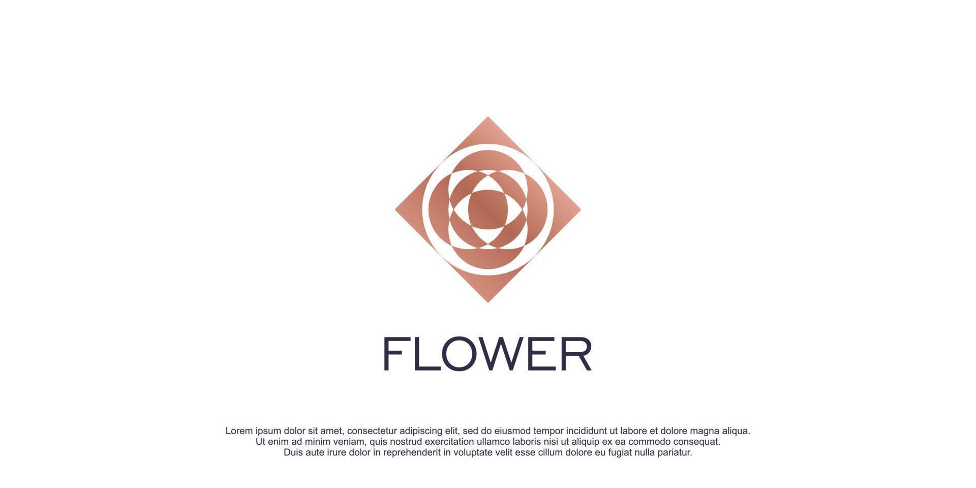 flor logo con creativo diseño icono vector ilustración