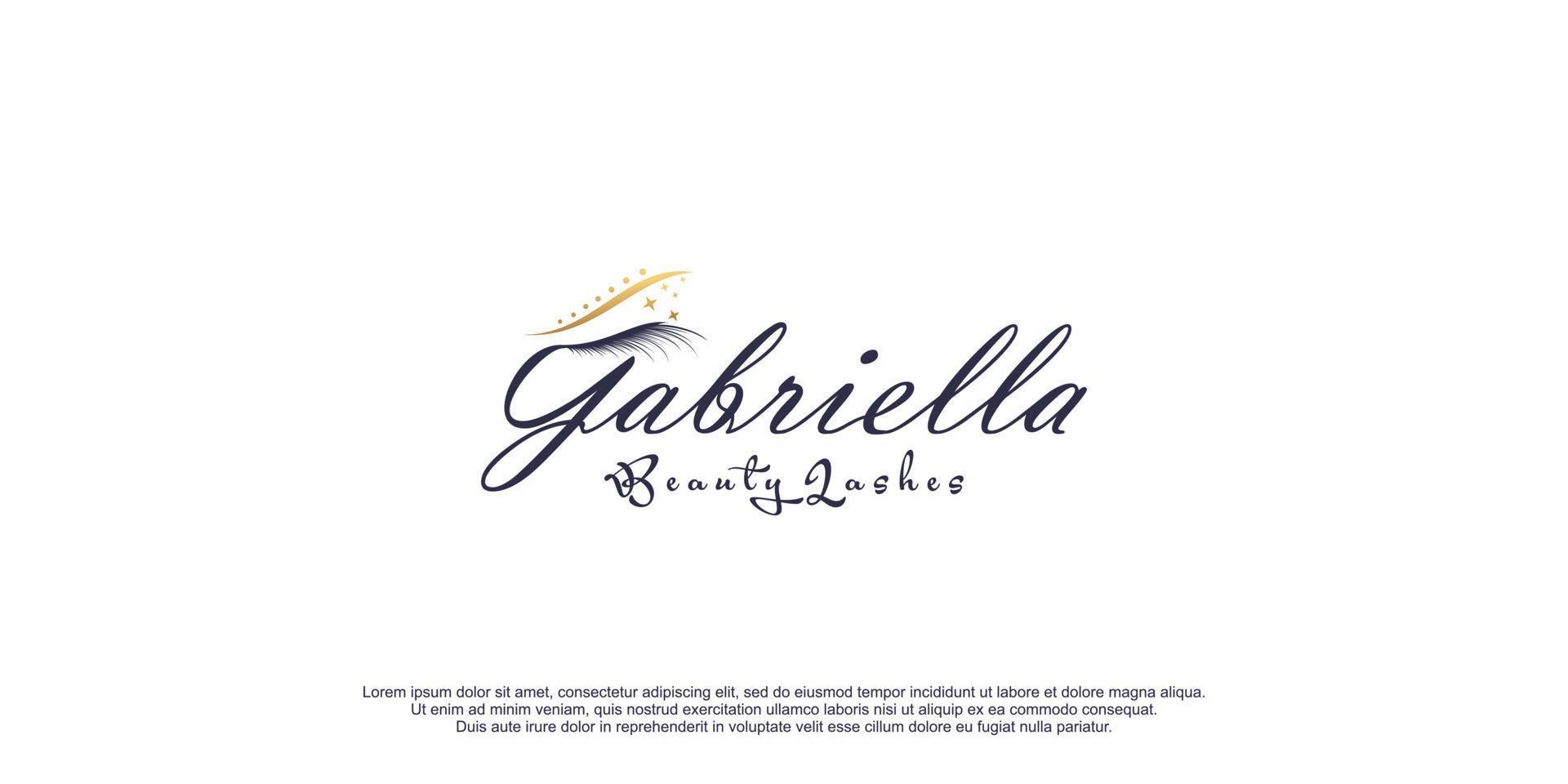Beauty lashes logo with creative and unique style concept icon premium vector