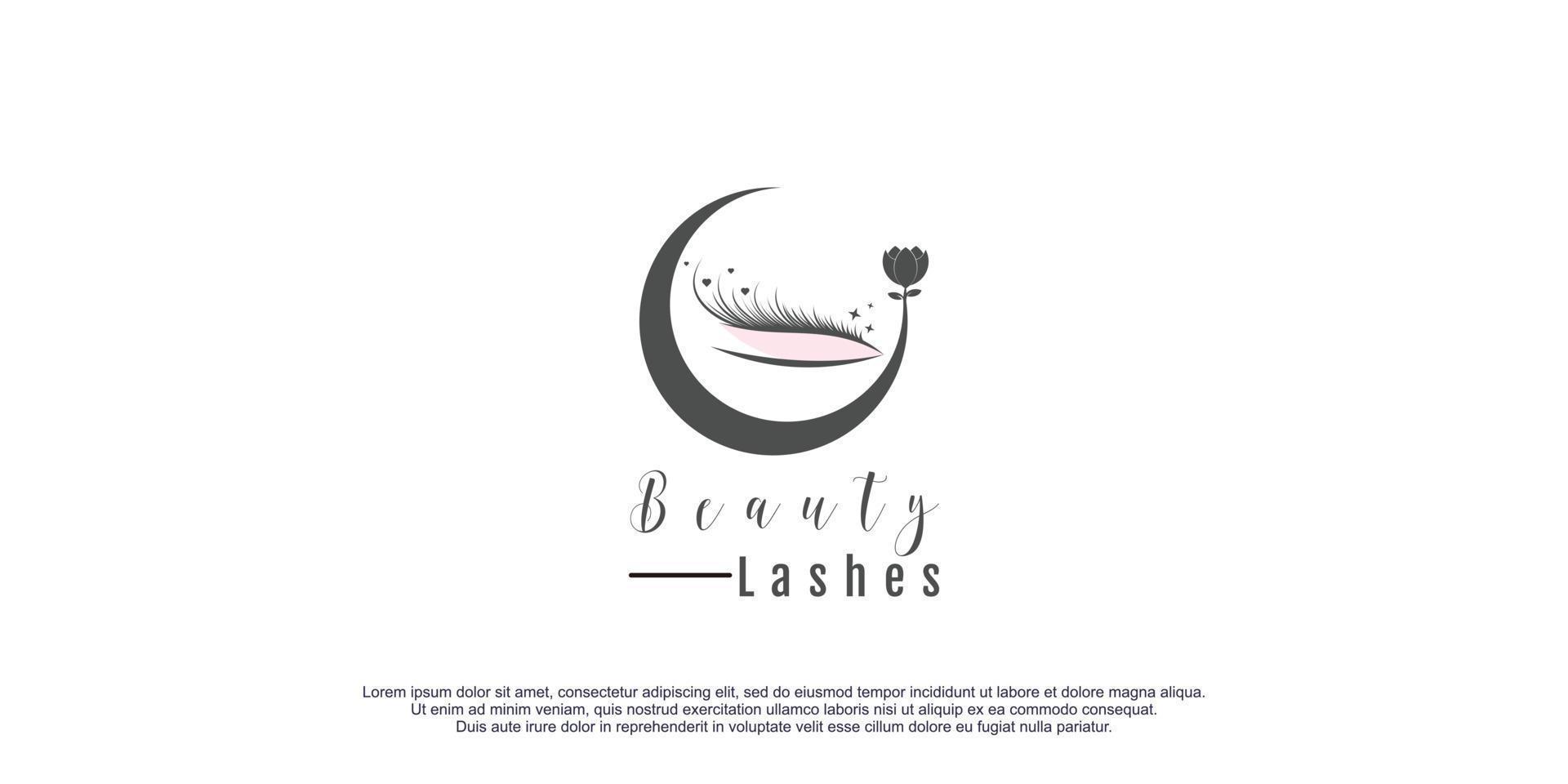 Eyelash logo with creative design and unique concept premium vector