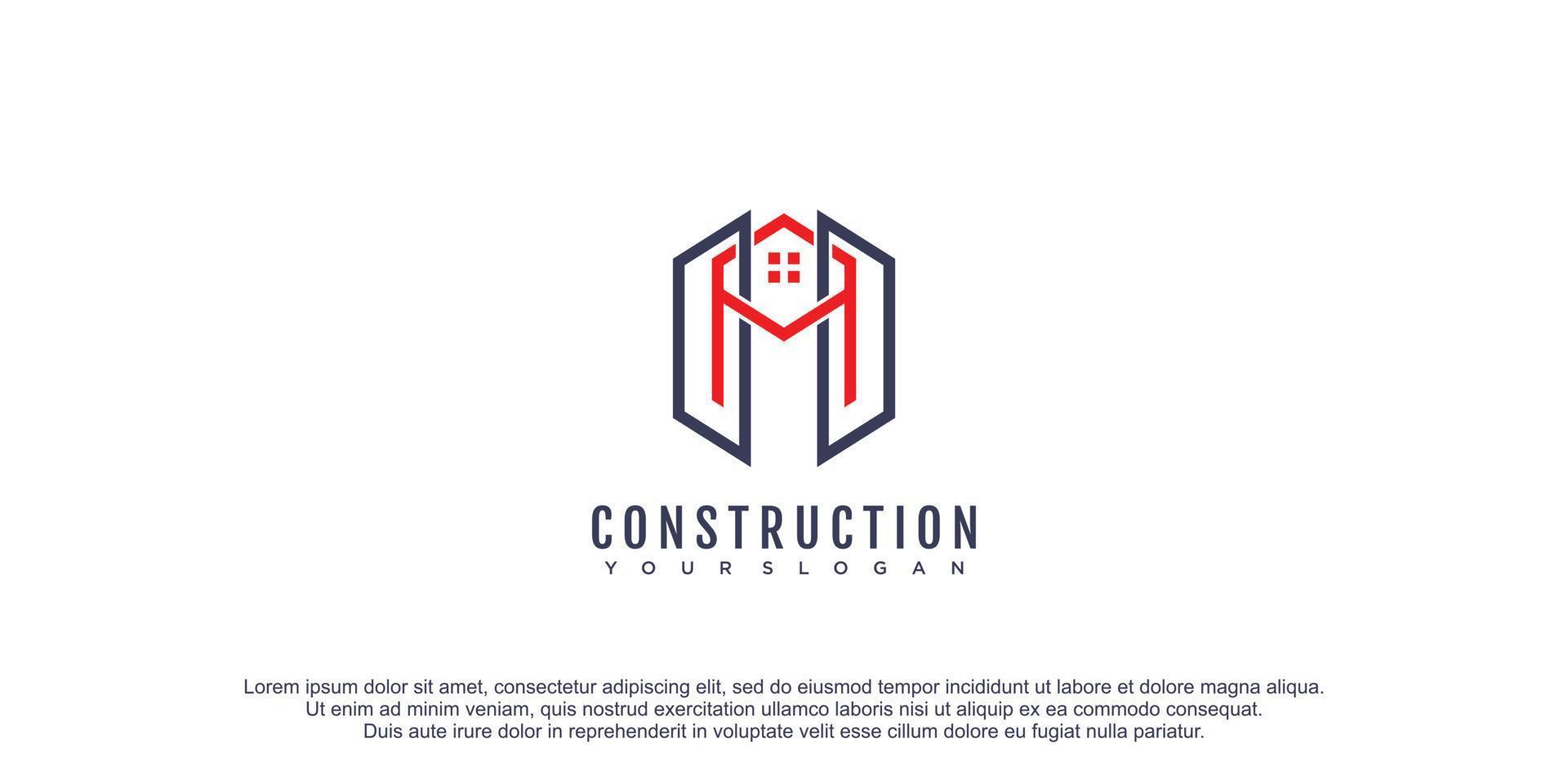 Building logo with initial A concept design premium vector