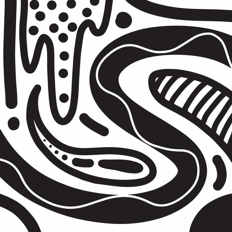 ilustración vectorial de garabatos en blanco y negro. líneas dibujadas a mano artes fondos abstractos patrón geométrico para impresión, papel tapiz, pancarta, póster, arte de pared, decorativo vector