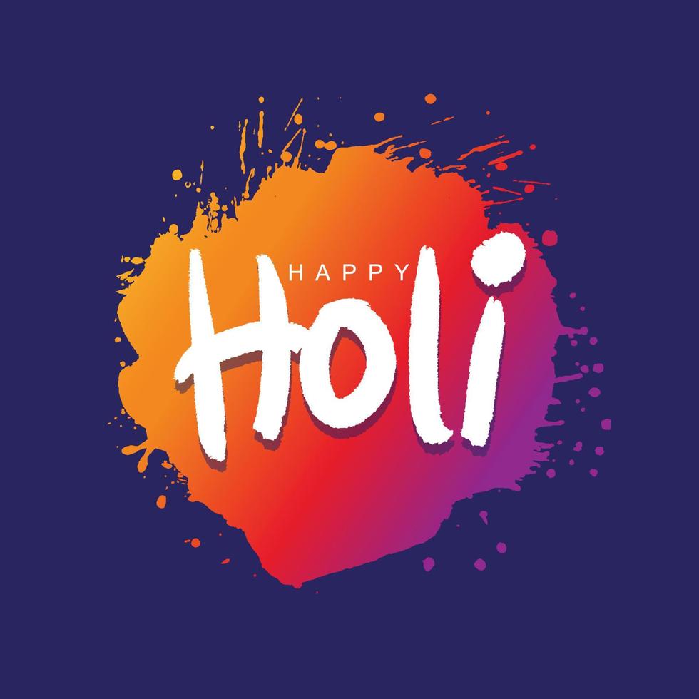 Happy Holi Vector Illustration for Indian festival. Colorful lettering and calligraphy greeting card background design.