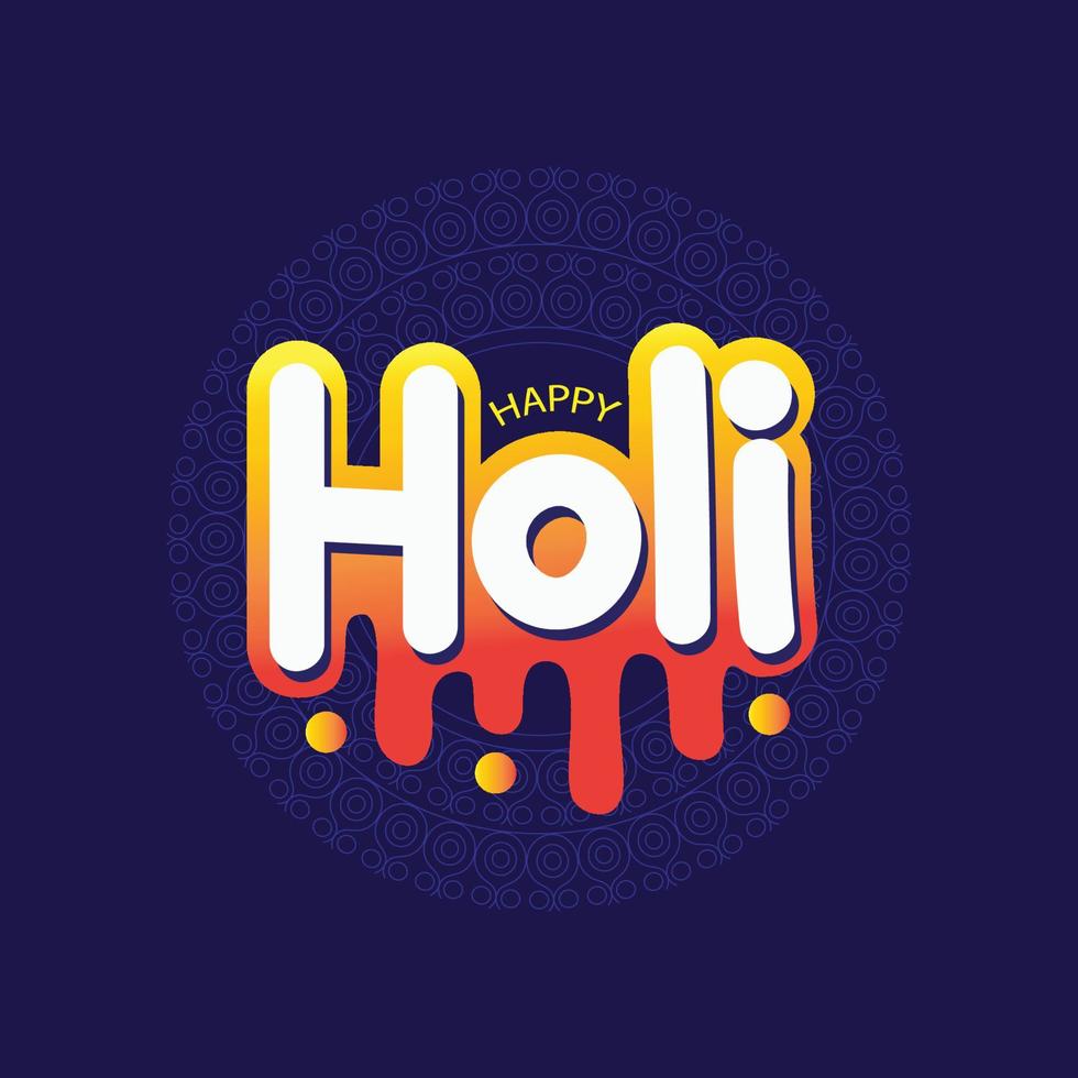 Happy Holi Vector Illustration for Indian festival. Colorful lettering and calligraphy greeting card background design.