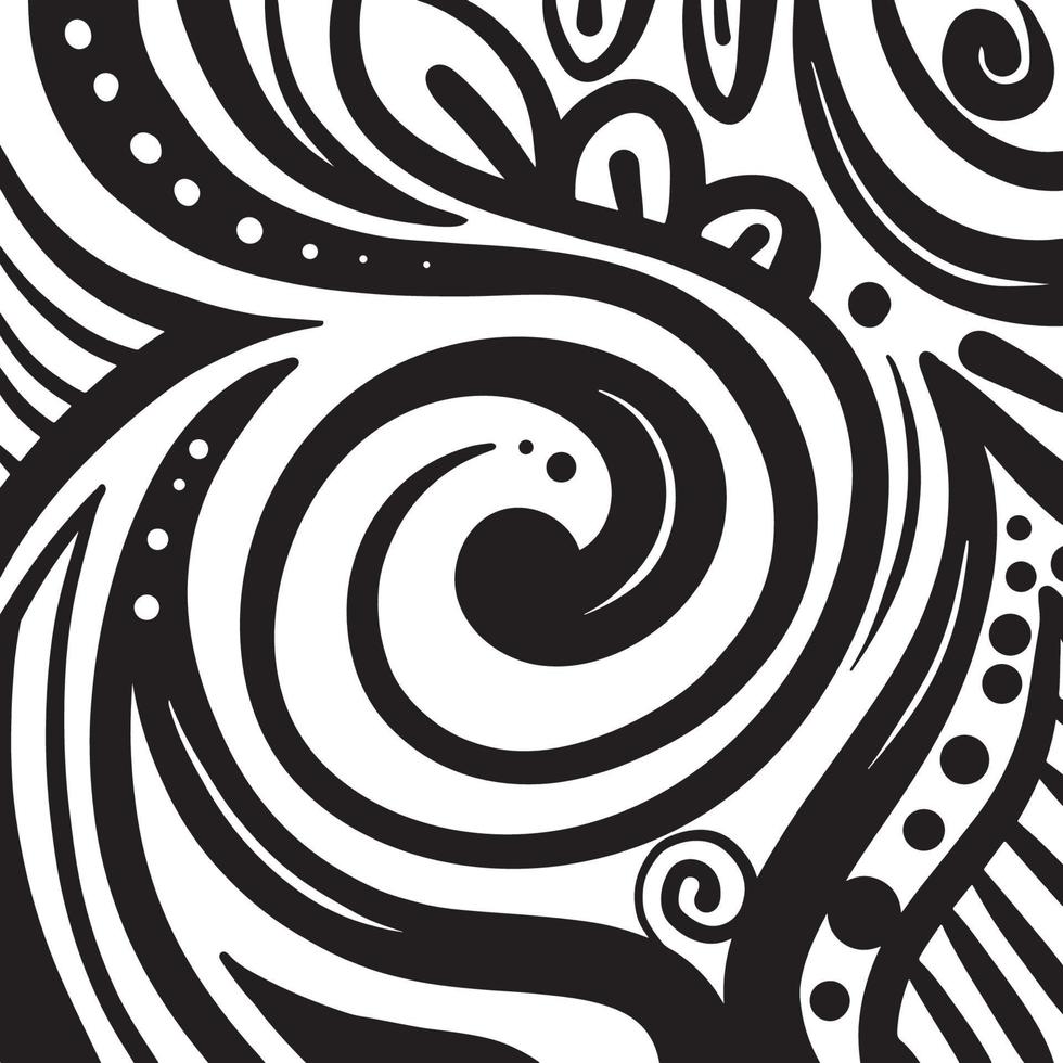 ilustración vectorial de garabatos en blanco y negro. líneas dibujadas a mano artes fondos abstractos patrón geométrico para impresión, papel tapiz, pancarta, póster, arte de pared, decorativo vector
