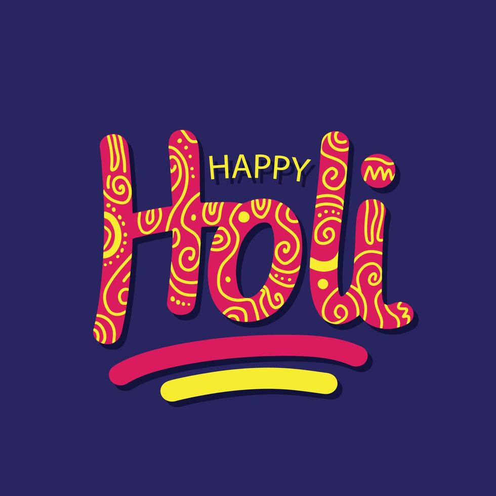 Happy Holi Vector Illustration for Indian festival. Colorful lettering and calligraphy greeting card background design.